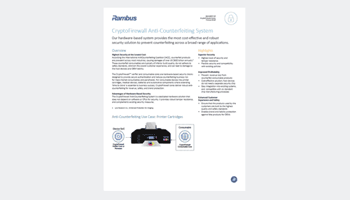 CryptoFirewall Anti-Counterfeiting System Product Brief cover